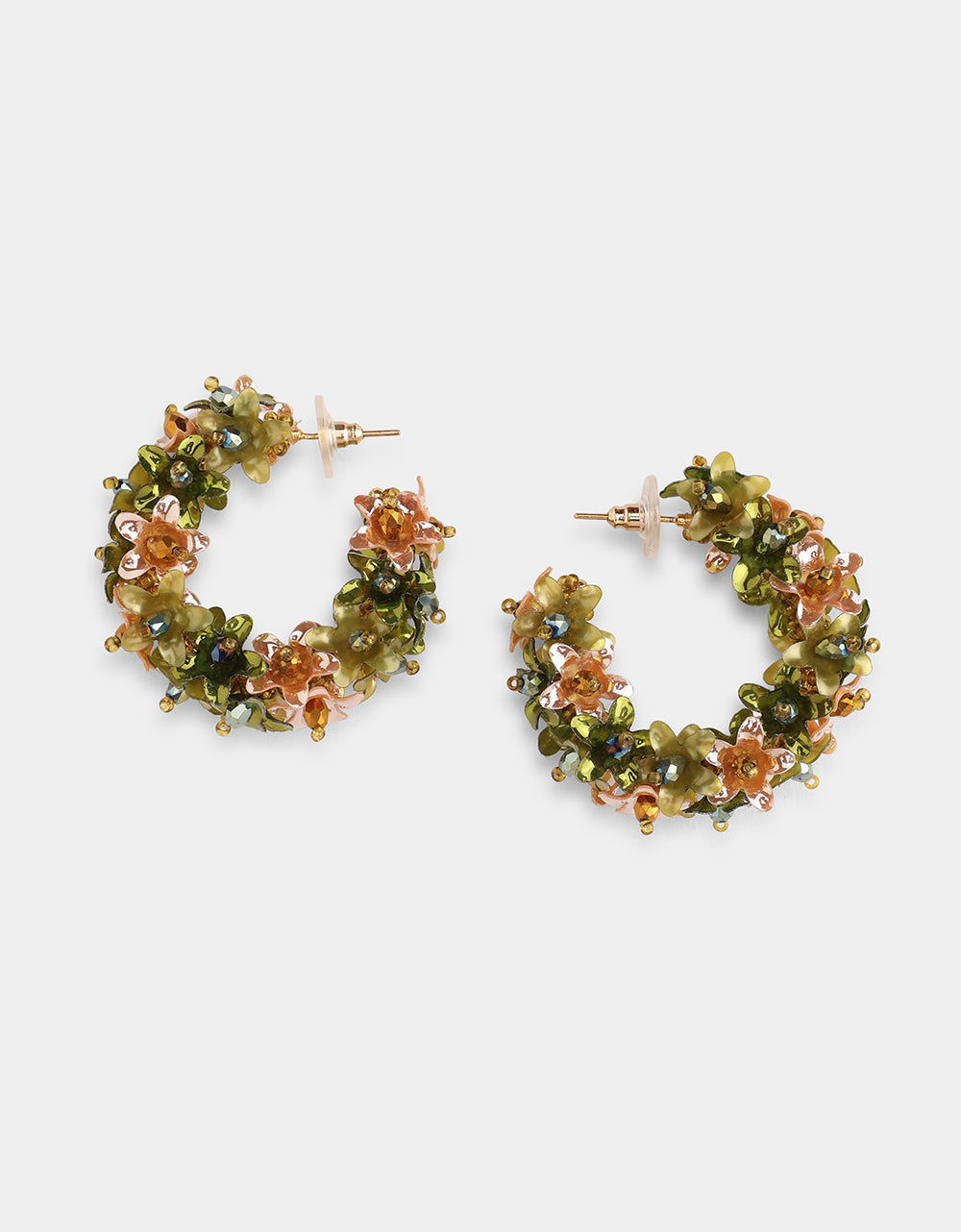 Flower Hoops Copper Multi