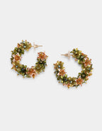 Flower Hoops Copper Multi