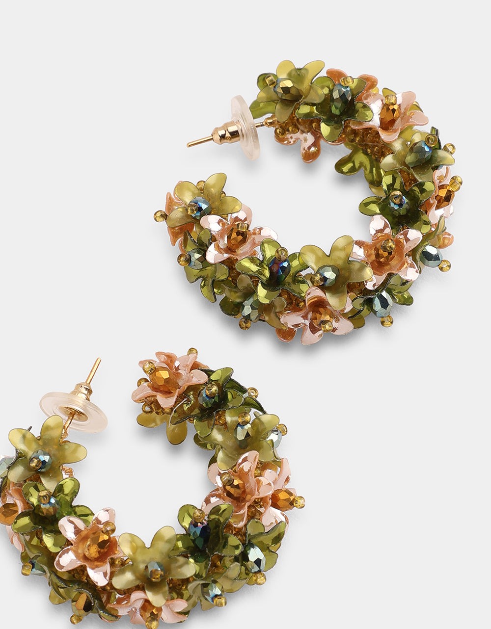 Flower Hoops Copper Multi