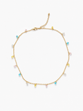 Chain Necklace Colorful Crystal Drops