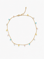 Chain Necklace Colorful Crystal Drops