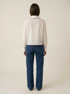 White Cropped Shirt "Nice"