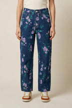 Floral Denim Pants