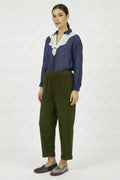 Khaki Corduroy Pants with elastic waist