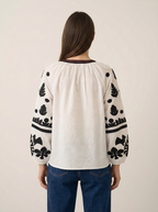 White Ethnic Shirt Black & White