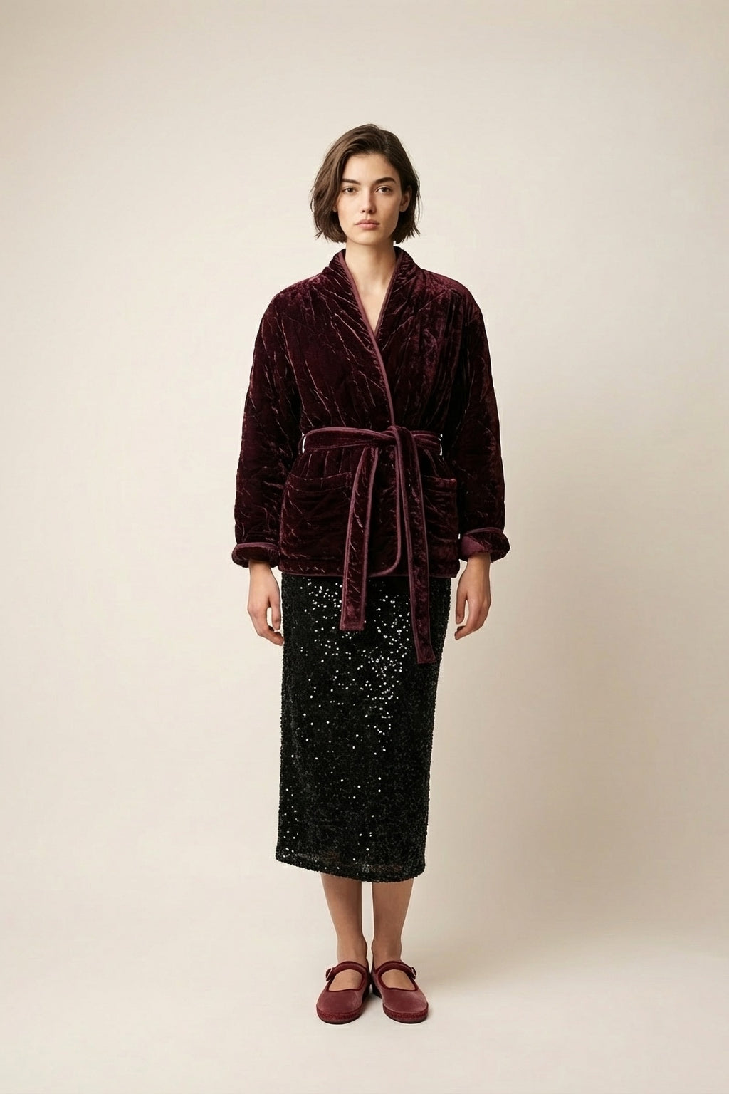 Black sequin skirt
