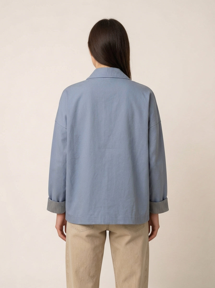 Baby Blue Ethnic Emnroidered Jacket