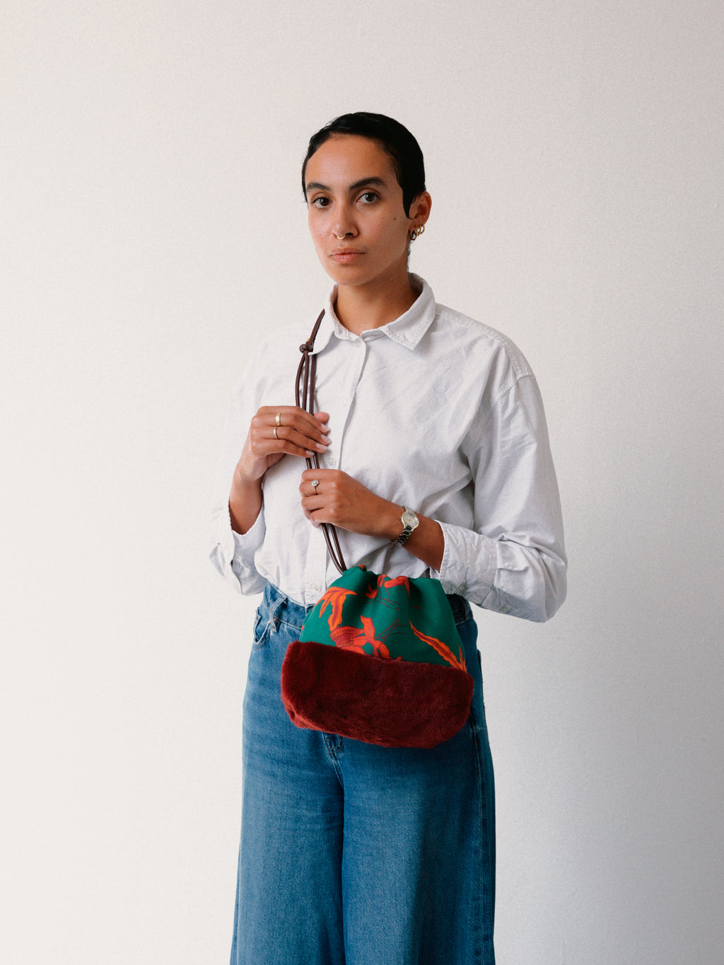 Fern Forest Silk Cross Body Bag