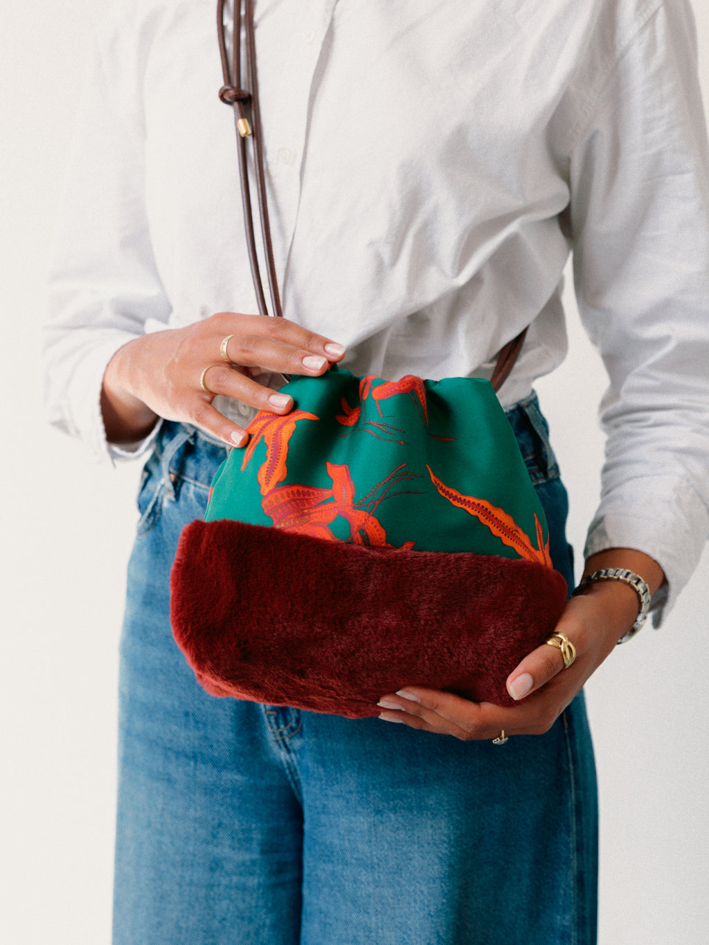 Fern Forest Silk Cross Body Bag