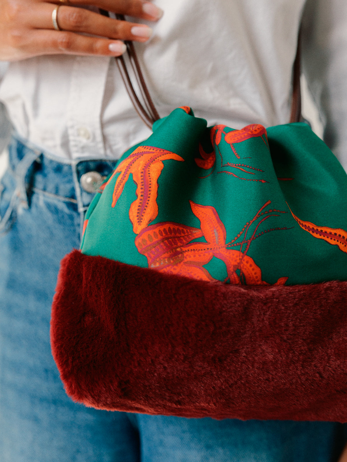 Fern Forest Silk Cross Body Bag