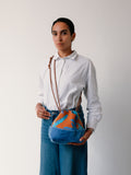 Fern Toffee Sky Silk Cross Body Bag