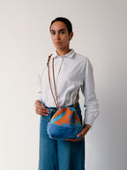 Fern Toffee Sky Silk Cross Body Bag