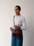 Fern Bordeaux Silk Cross Body Bag