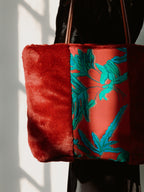 Fern Bordeaux Silk Tote Bag