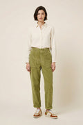 Elastic Curdoroy Pants Light Green