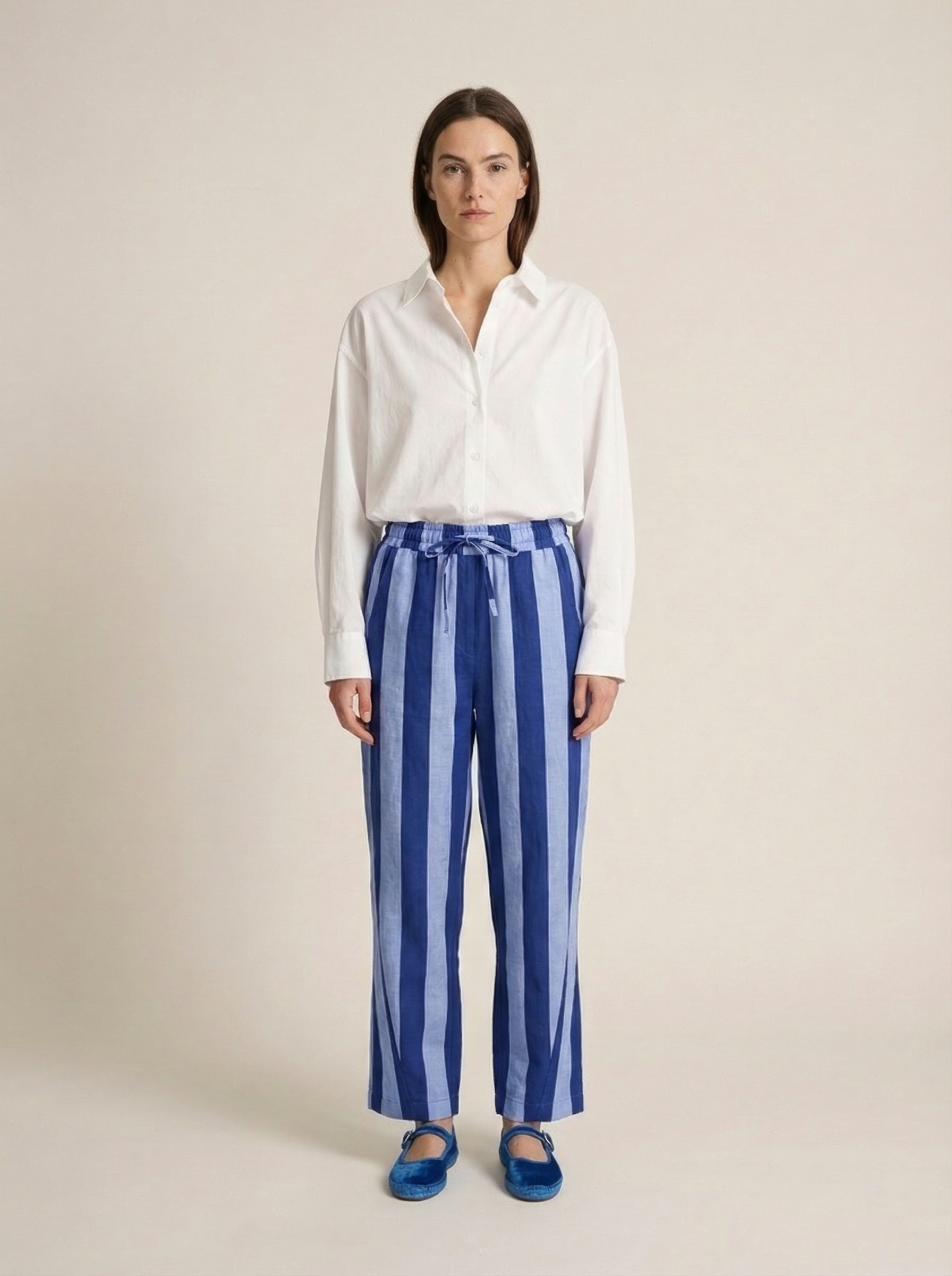 Blue Striped Pants