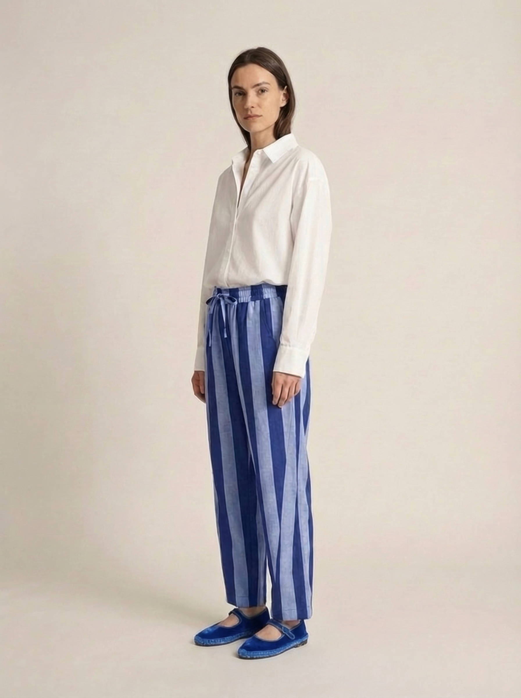 Blue Striped Pants