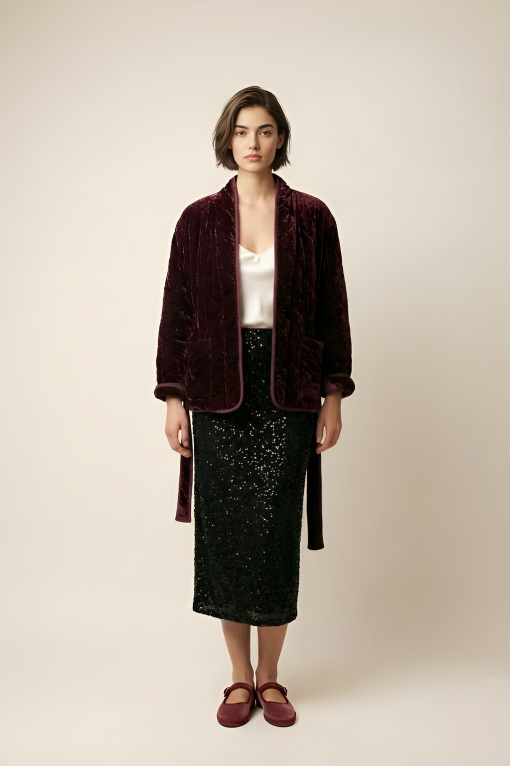 Black sequin skirt