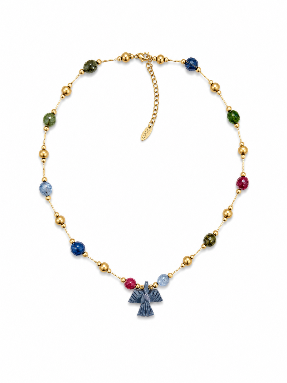 Multicolor Beaded Eagle Neckace