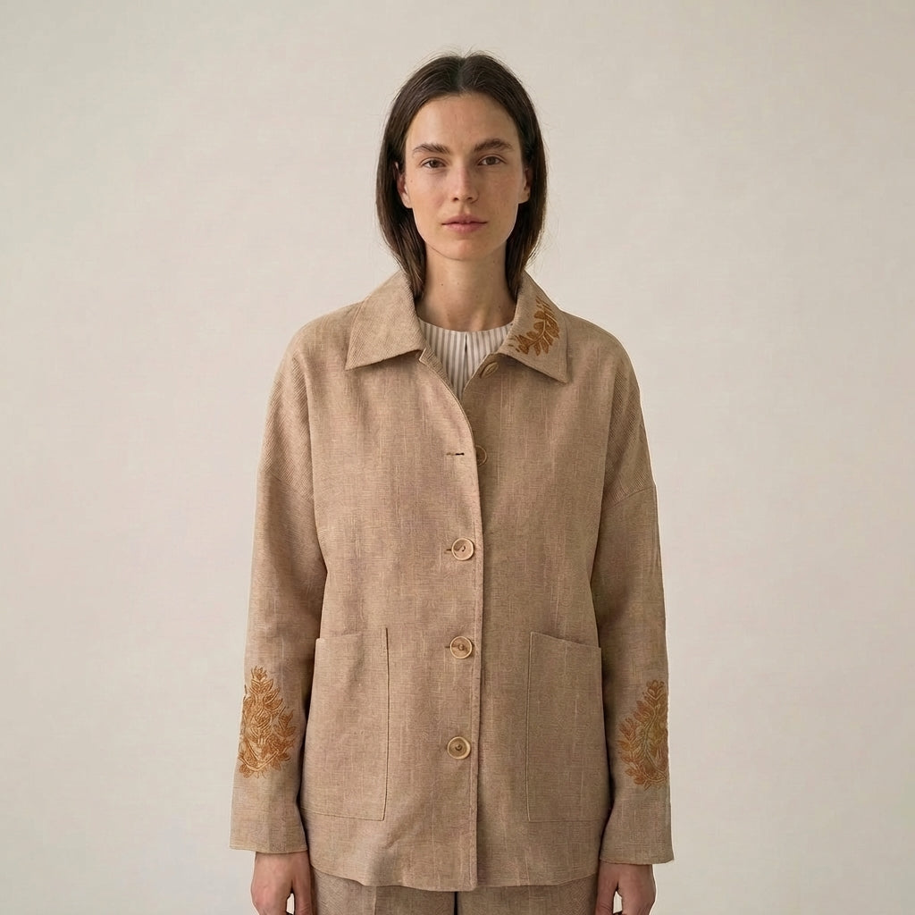 Beige Ethnic Summer Jacket