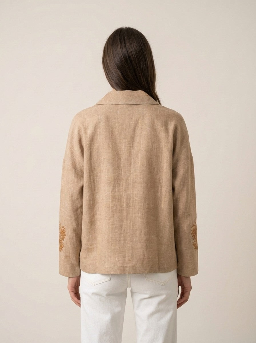 Beige Ethnic Summer Jacket