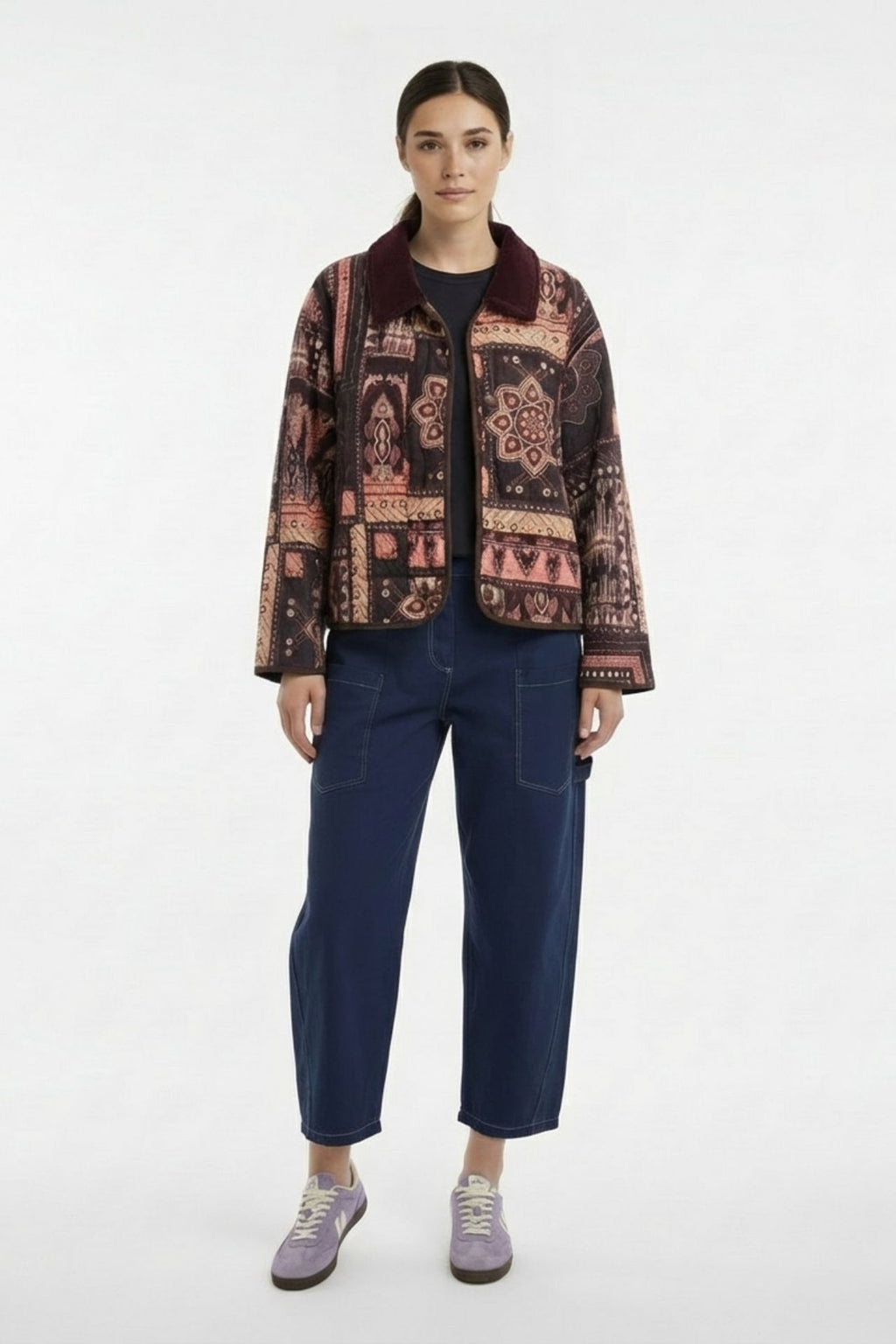 Corduroy Ethnic Purple Pink Jacket