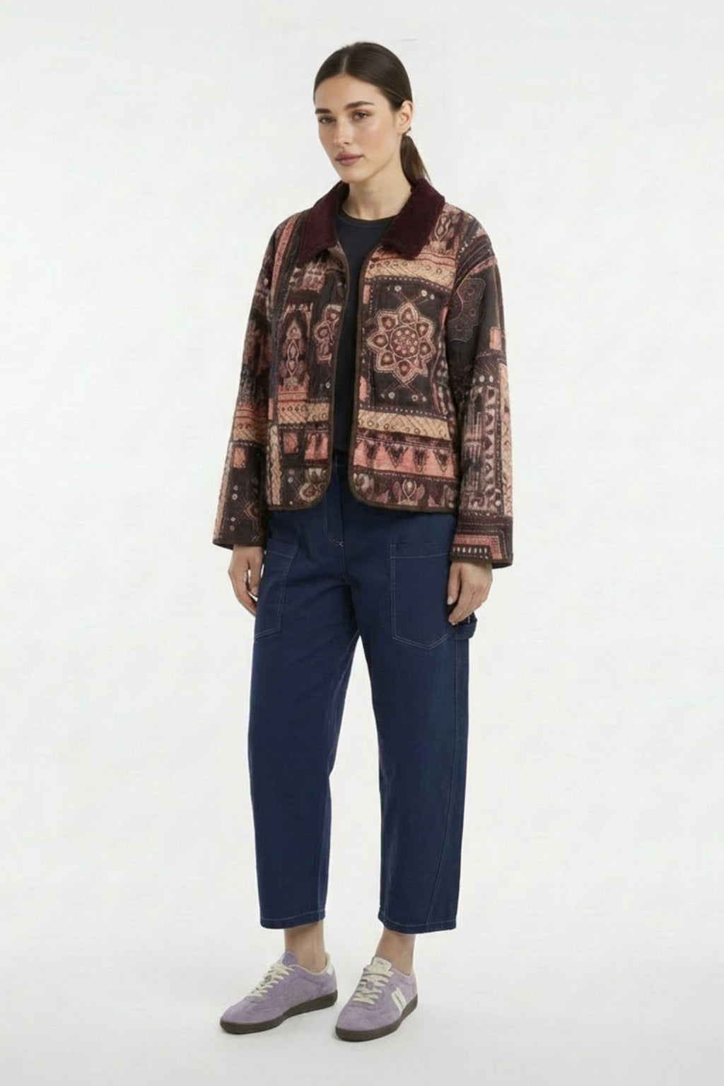 Corduroy Ethnic Purple Pink Jacket
