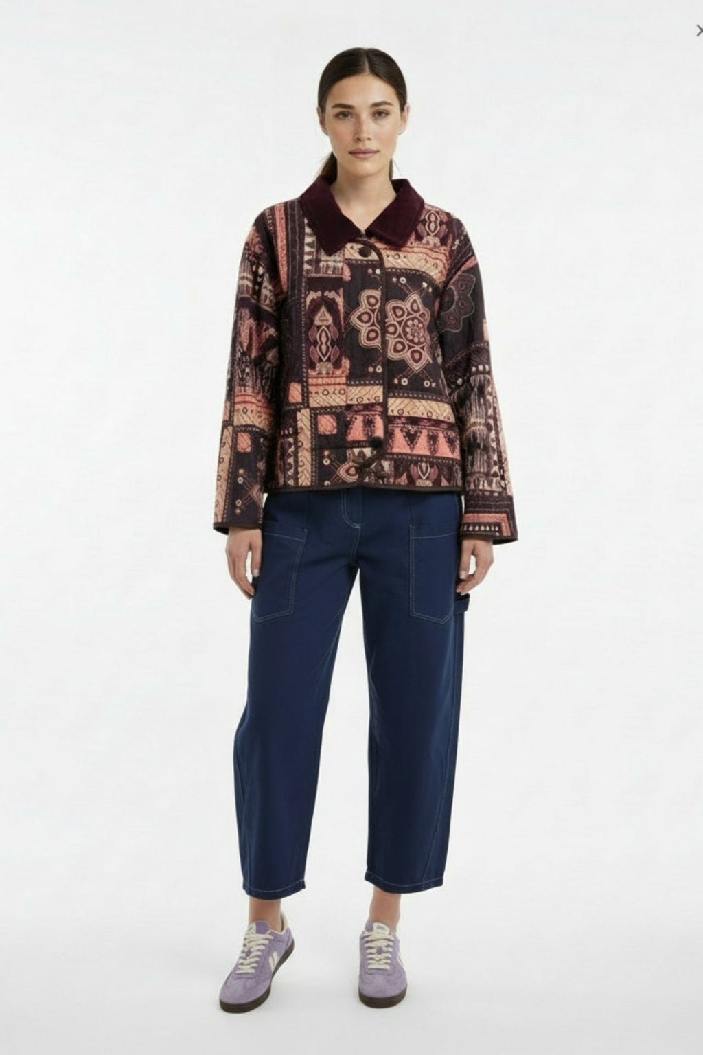 Corduroy Ethnic Purple Pink Jacket