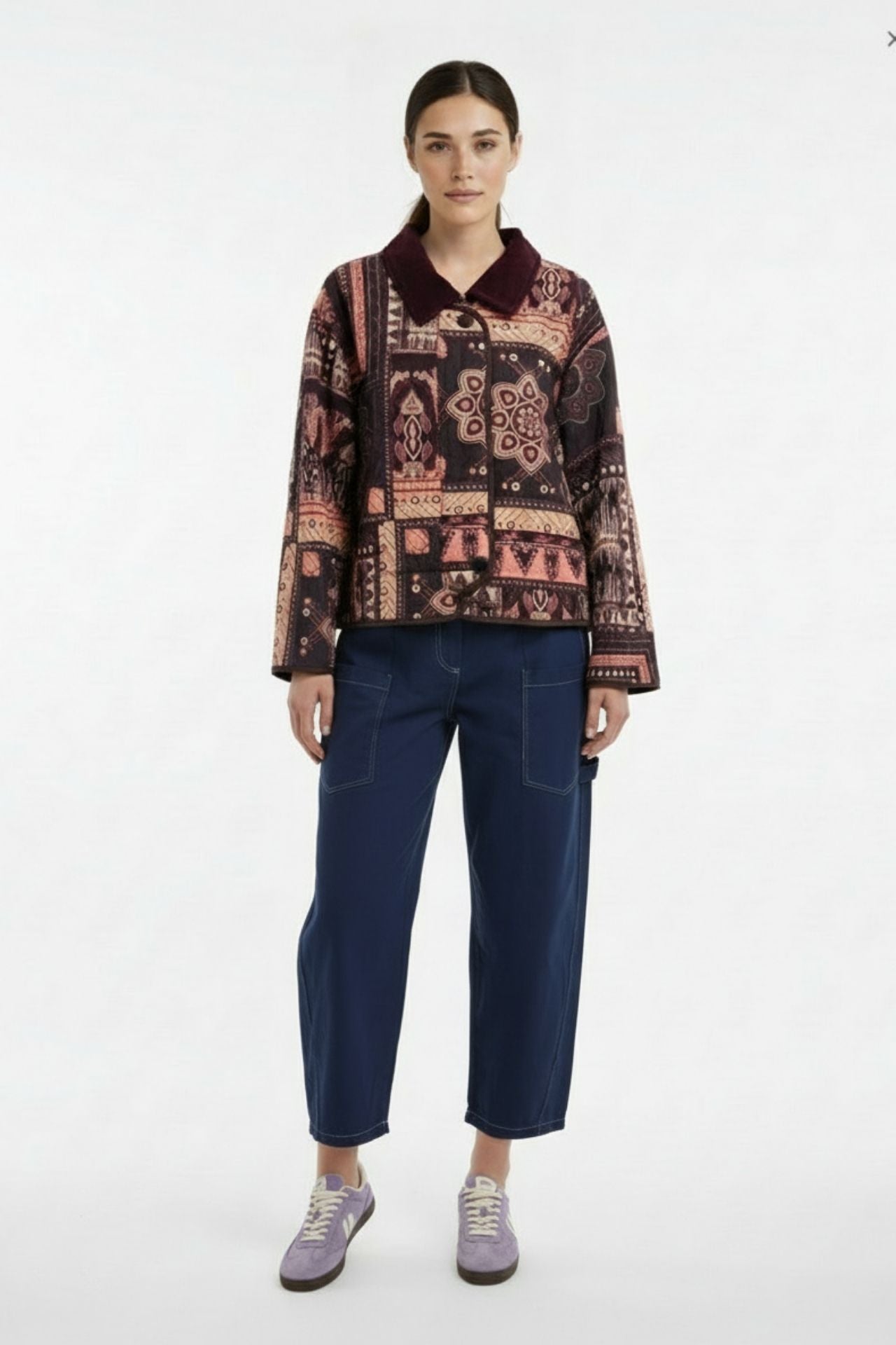 Corduroy Ethnic Purple Pink Jacket