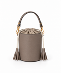 Taupe leather bucket bag