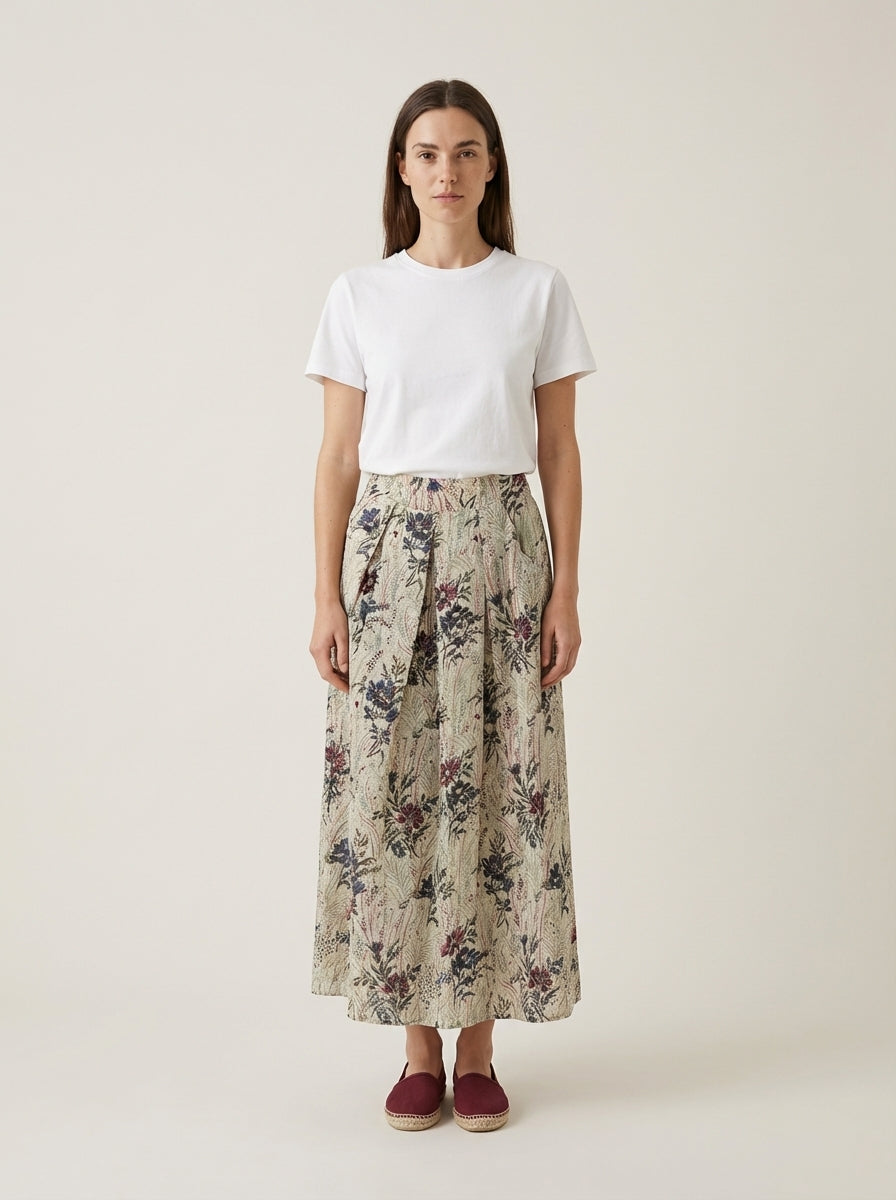 Maxi Romantic Skirt with Flowers