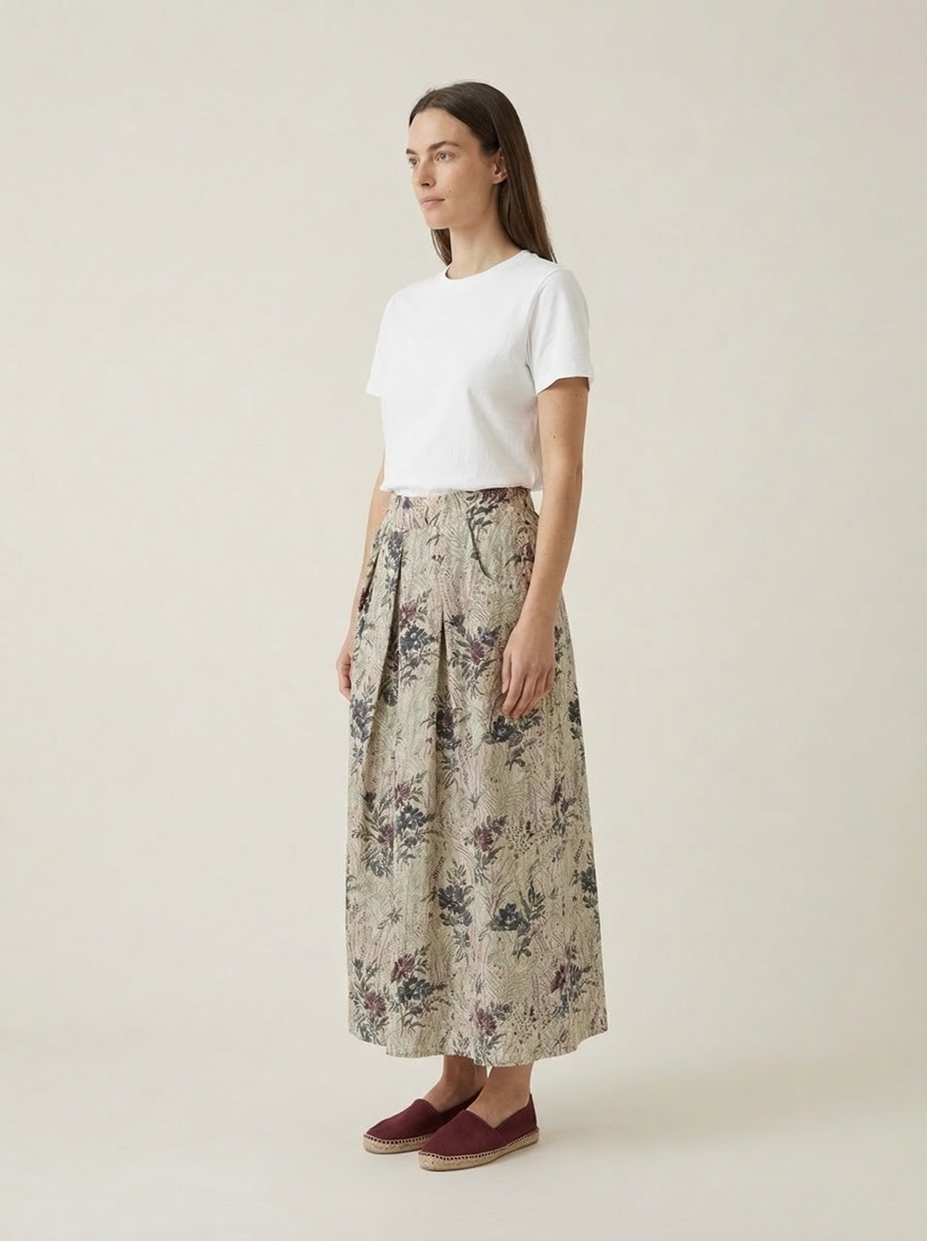 Maxi Romantic Skirt with Flowers