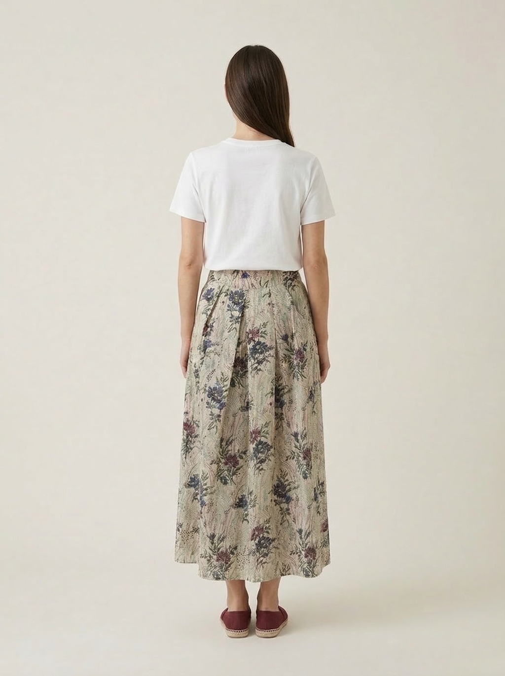 Maxi Romantic Skirt with Flowers