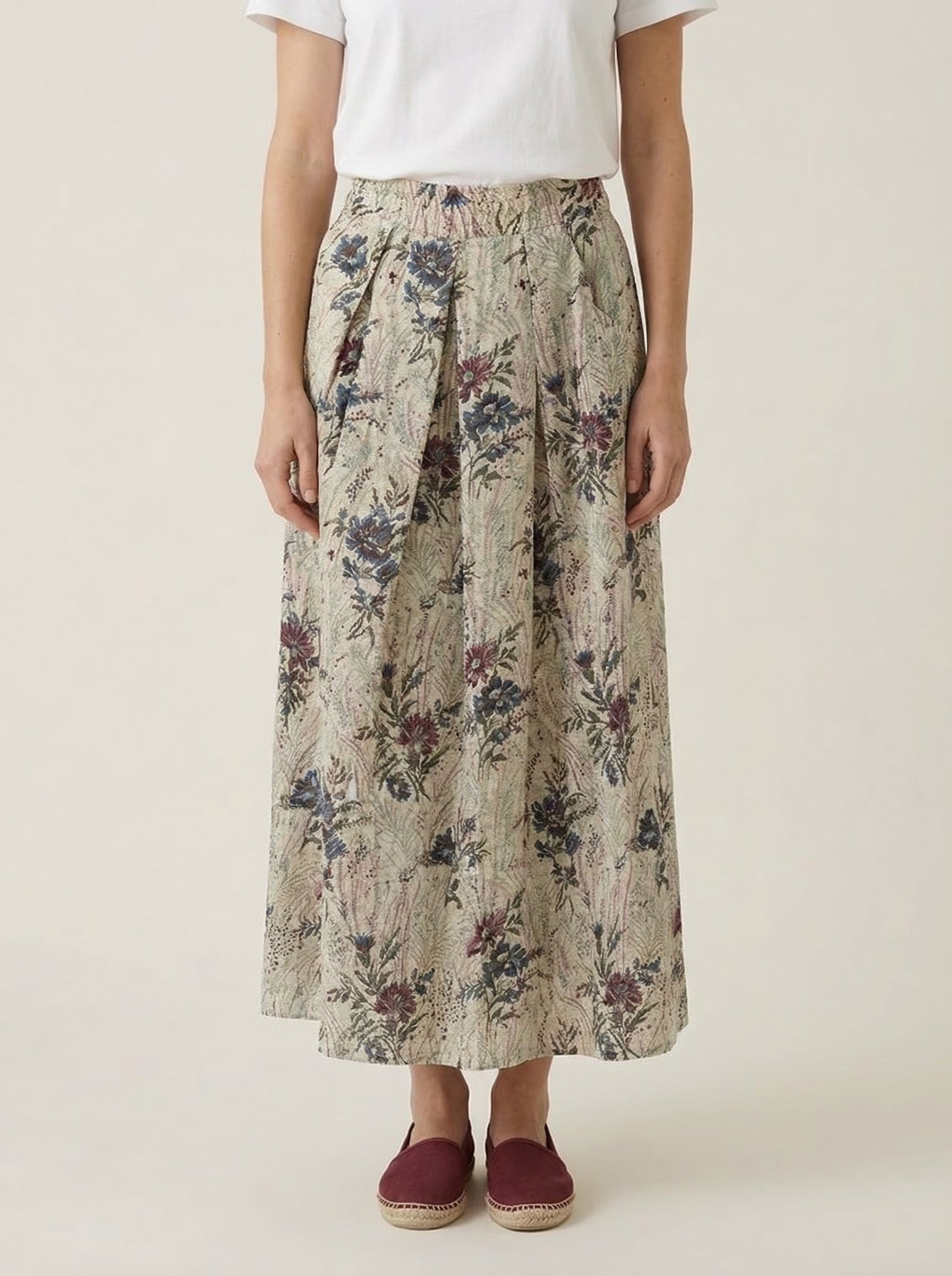 Maxi Romantic Skirt with Flowers