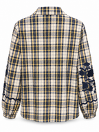 Chequered Shirt Emroidered Flowers and Ruffles
