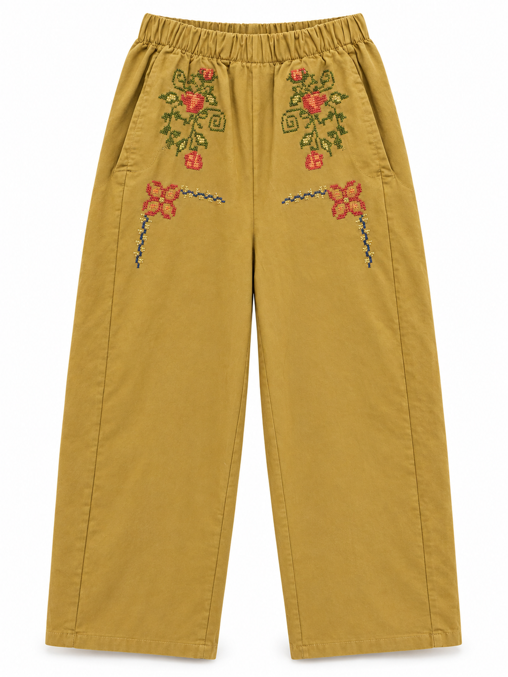 Ethnic Pants Emrboidery Mustard