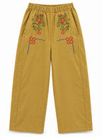 Ethnic Pants Emrboidery Mustard