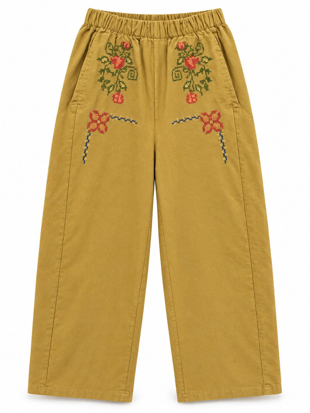 Ethnic Pants Emrboidery Mustard