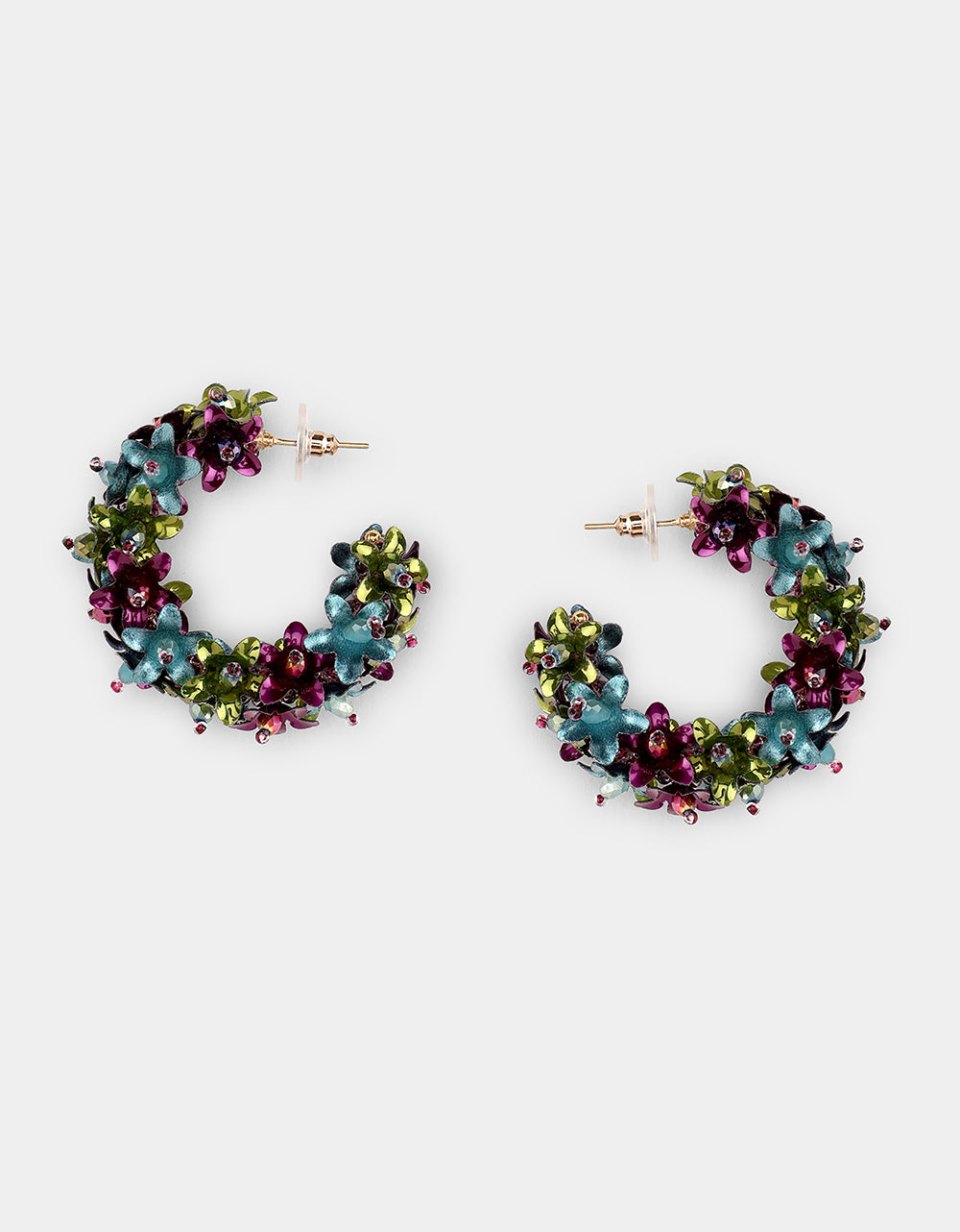 Flower Hoops Teal