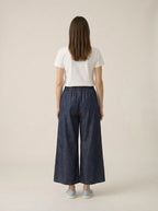 Wide Leg Jeans with Εmbroidered Flowers