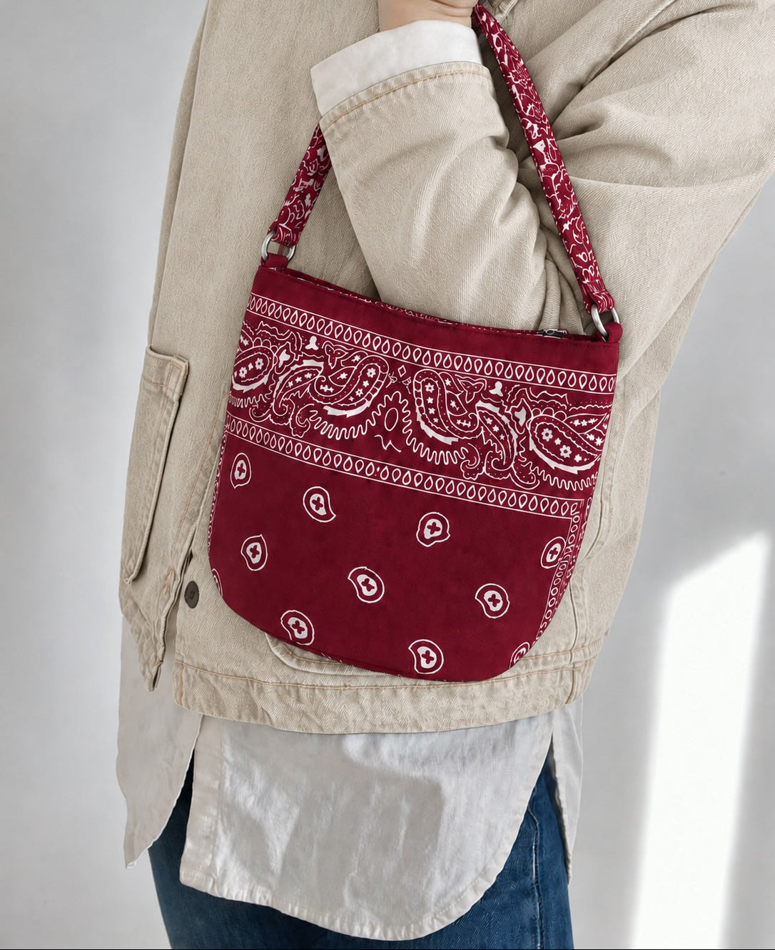 The Burgundy Bandana Bag