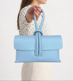 Leather Clutch Baby Blue