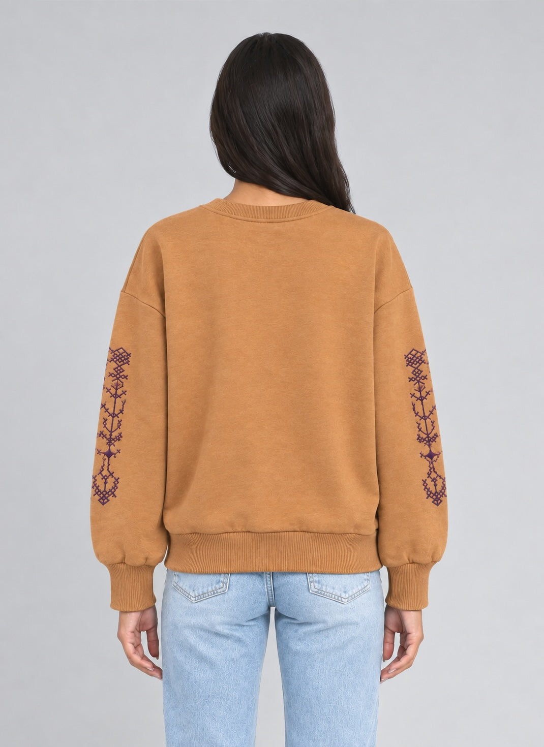 Mustard jumper Ethnic Embroidered Patterns