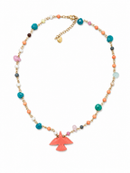 Pink Beaded Eagle Neckace