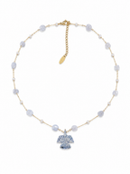 Blue-Gray Beaded Eagle Neckace