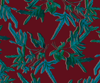 Fern Bordeaux Silk Tote Bag