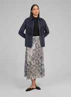 Justalina Metallic Skirt Ethnic Motive