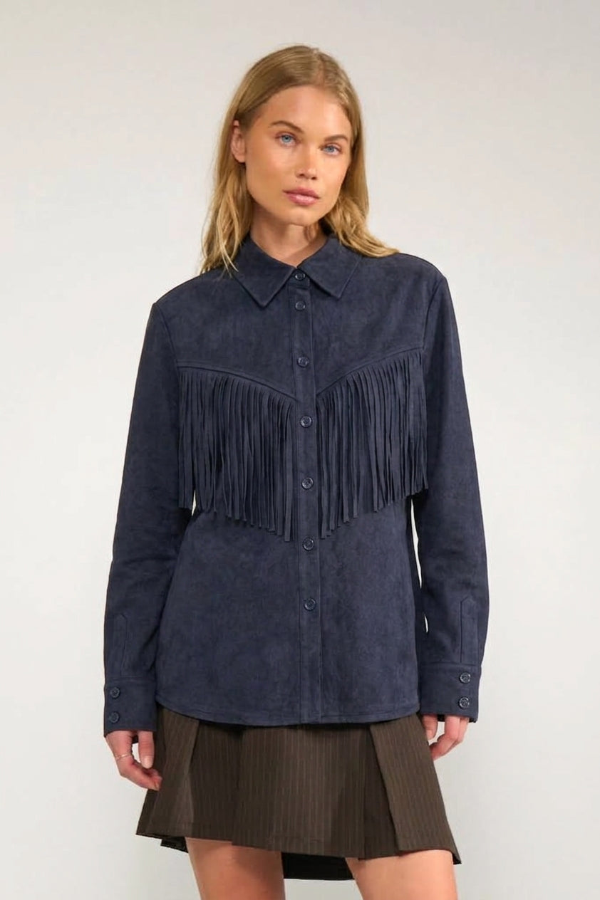 Apache Fringe Cardigan Anthracite