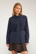 Apache Fringe Cardigan Anthracite