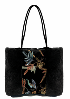 Fern Black Silk Tote Bag